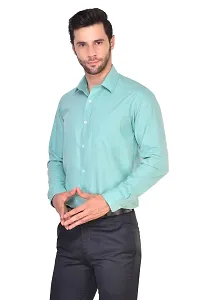 PARASSIO Men's Light Green Cotton Formal Shirt-thumb1