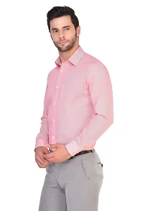 PARASSIO Men's Pink Striped Cotton Formal Shirt-thumb1