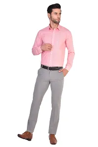 PARASSIO Men's Pink Striped Cotton Formal Shirt-thumb2