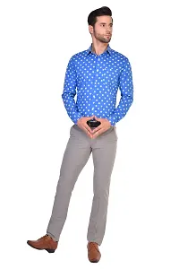 PARASSIO Men's Blue Printed Slim Fit Partywear Shirt-thumb2