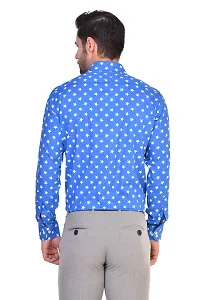 PARASSIO Men's Blue Printed Slim Fit Partywear Shirt-thumb4