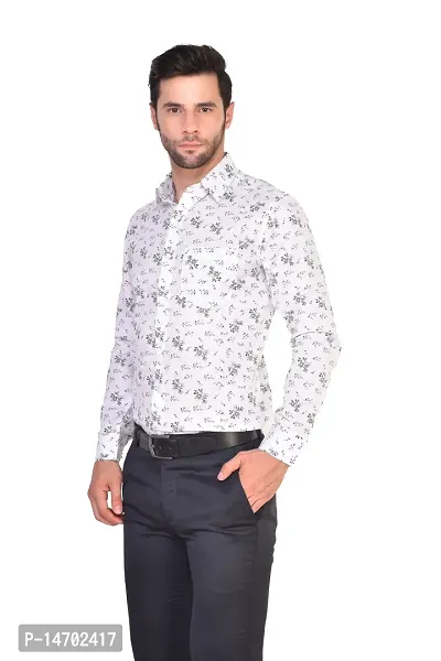 PARASSIO Men's Black and Pink Printed PartyWear Cotton Shirt