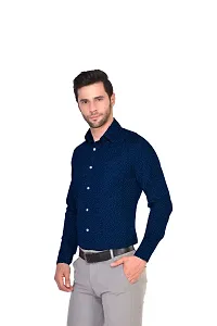 PARASSIO Men's Blue Printed Party Wear Cotton Shirt-thumb2