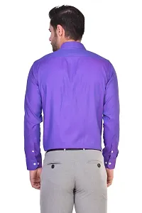 PARASSIO Men's Purple Self Designed Cotton Shirt-thumb3