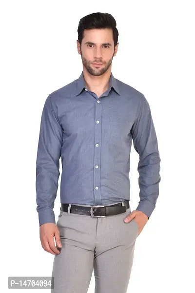 Parassio Men's Grey Formal Cotton Shirt-thumb0