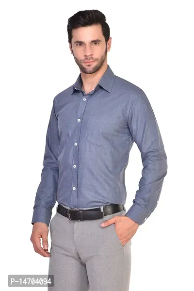 Parassio Men's Grey Formal Cotton Shirt-thumb2