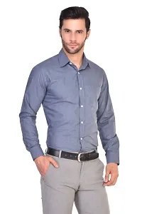 Parassio Men's Grey Formal Cotton Shirt-thumb3