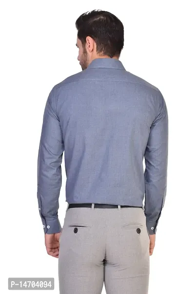 Parassio Men's Grey Formal Cotton Shirt-thumb5