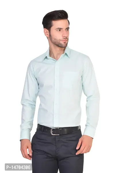 Parrasio Men's Slim Fit Green Cotton Shirt