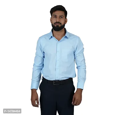 PARASSIO Men's Light  Blue Cotton Formal Shirt