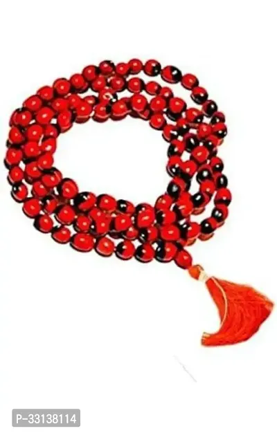 Saraswati Gallery Natural Gunja Mala Rakta Gunja Mala Red Chirmi Mala Guruvinda Mala For Pooja Japa Mala 108 Beads Neckwear for Unisex Adult Pack of 1 Pcs-thumb0