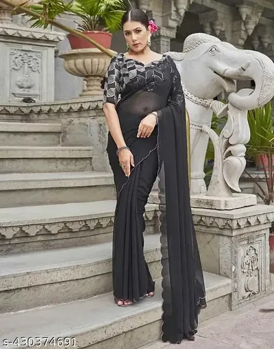 Alluring Georgette Saree with Blouse piece 