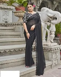 Party wear Georgette sarees with Embroidered  Blouse-thumb2