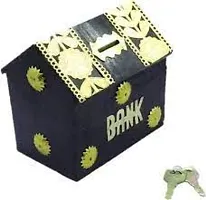 Wooden Hut Shape Money Bank 5x4in-thumb3