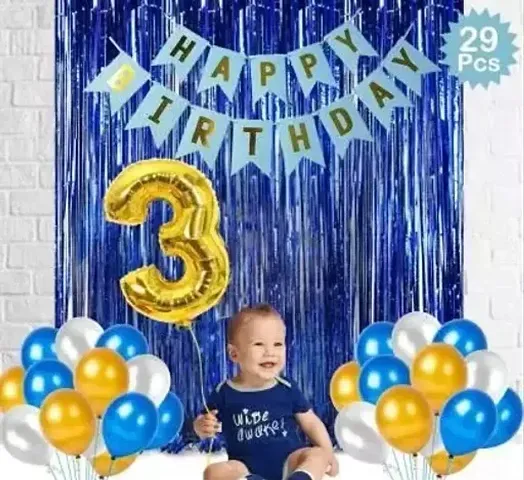 Blue Happy Birthday Decoration Combo