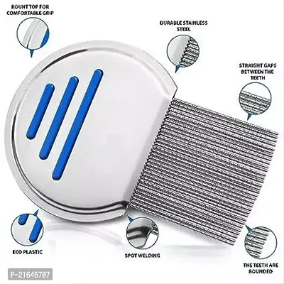 Vagons Faigy Lice Comb For Women And Kids Stainless Steel Lice Terminator Fine Egg Nit Lice Egg Removal Comb For Women Lice Comb Hair Women Scalp Louse And Eggs Remover-thumb0