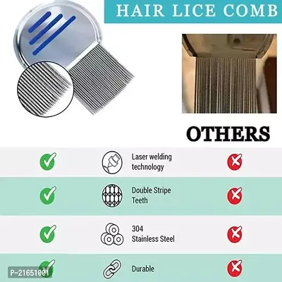 Vagons Faigy Lice Comb For Women And Kids Stainless Steel Lice Terminator Fine Egg Nit Lice Egg Removal Comb For Women Lice Comb Hair Women Scalp Louse And Eggs Remover-thumb2