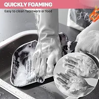 HARDAN Silicone Dishwashing Gloves Cleaning Scrubbing-Dish Wash Silicone Gloves Great for Washing Dish,Kitchen,Car,Bathroom and More.-thumb1