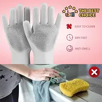 HARDAN Silicone Dishwashing Gloves Cleaning Scrubbing-Dish Wash Silicone Gloves Great for Washing Dish,Kitchen,Car,Bathroom and More.-thumb2