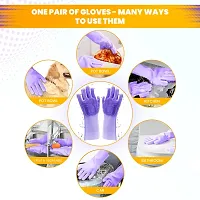 HARDAN Silicone Dishwashing Gloves Cleaning Scrubbing-Dish Wash Silicone Gloves Great for Washing Dish,Kitchen,Car,Bathroom and More.-thumb1