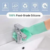 HARDAN Reusable Rubber Silicon Household Safety Wash Scrubber Heat Resistant Kitchen Gloves for Dish Washing-thumb3