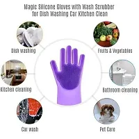 HARDAN Dishwashing Silicon Gloves for Dish Washing, Silicone Cleaning Reusable Scrub Gloves for Wash Dish, Kitchen, Bathroom and more-thumb2