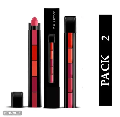 VAGONS Beauty 5 in 1 Forever Enrich Matte Lipstick, The Red  Pack of 2  (The Fab Red Edition, 15 g)