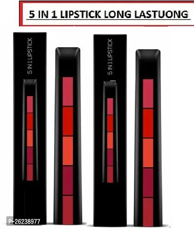 VAGONS Insta Beauty 5 in 1 Forever Enrich Matte Lipstick, The Red Eddition Pack of 2