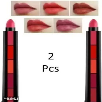 VAGONS Beauty 5 in 1 Sensational Creamy Matte Lipstick, The Red Pack of 2  (The Fab Red Edition, 15 g)