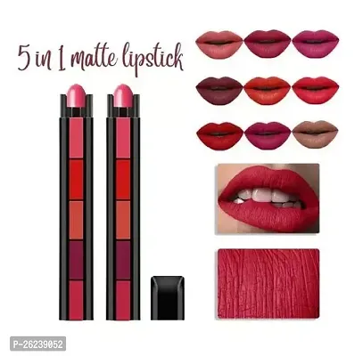 VAGONS Fab Beauty 5 in 1 Velvet Creamy Matte Lipstick, The Red Edition Pack of 2  (The Fab Red Edition, 15 g)