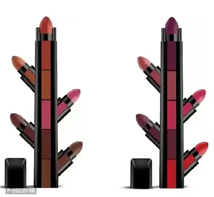 VAGONS Beauty 5 in 1 Sensational Enrich Matte Lipstick, The Red Pack of 2  (The Fab Red Edition, 15 g)-thumb0