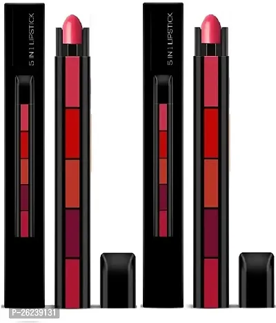 VAGONS 5 in 1 Forever Creamy Matte Lipstick, The Red Editions Pack of 2  (multicolor, 15 g)