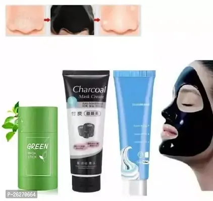 HARDAN GREEN STICK MASK Green Tea Solid Mask, Purifying Clay Mask, Face Moisturizes Oil Control With Ice Cream Mask Acne Moisturizing Mask Blackheads Remover Brighten and whiten with charcoal mask com