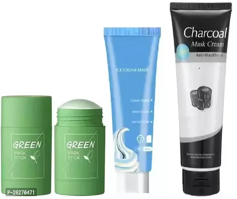 Vagons Green Tea Purifying Clay Stick mask ICE CREAM Charcoal Face Scrub peel off mask