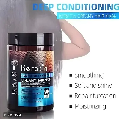 Keratin Cream Hair Mask, Moisturizing  Smoothing for Dry Damaged (800 g)-thumb3