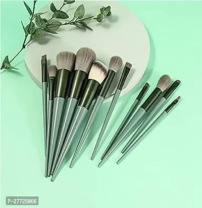 Professional Fix Plus 13pcs Makeup Brush Set Makeup Brushes Foundation Powder Eyeshadow Eyebrow Brush Set Celebrity Cosmetic Tool Brush with Green Bag Synthetic Kabuki Compatible Tool Kit