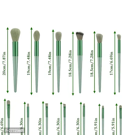 Professional Fix Plus 13pcs Makeup Brush Set Makeup Brushes Foundation Powder Eyeshadow Eyebrow Brush Set Celebrity Cosmetic Tool Brush with Green Bag Synthetic Kabuki Compatible Tool Kit-thumb3