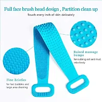 Silicone Body Back Scrubber Bath Brush Washer For Dead Skin Removal Men, Women Silicon belt for Bathroom Backside Cleaning-thumb2