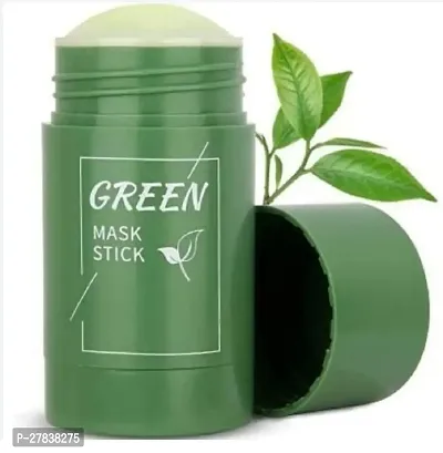 Green Tea Purifying Clay Stick Mask Oil Control Anti-Acne Solid Fine, Portable Cleansing Mask Mud Apply Mask, Green Tea Facial Detox Mud Mask-thumb0