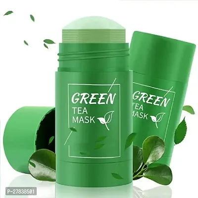 Green Tea Purifying Clay Stick Mask, And Deep Cleansing Oil Control And Anti-Acne Solid And Fine, Exfoliating Mask 40g-thumb0