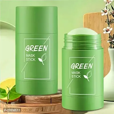 Green Tea Purifying Clay Stick Mask, And Deep Cleansing Oil Control And Anti-Acne Solid And Fine, Exfoliating Mask 40g