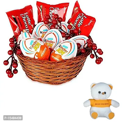 SFU E Com Lotte Choco Pie and Kinder Joy Valentine Gift Combo | Valentine Chocolates | Valentine Chocolate Combo | Valentine Special Teddy | 395
