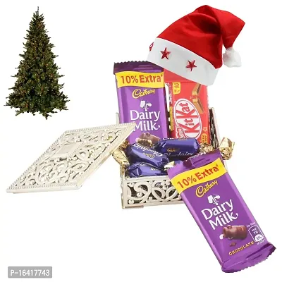 SFU E Com Chocolate Gift Box with Beautiful Small Golden Box | Gift for Christmas | Christmas Chocolate Gift with Cap  Tree | Christmas Chocolate Hamper | 59