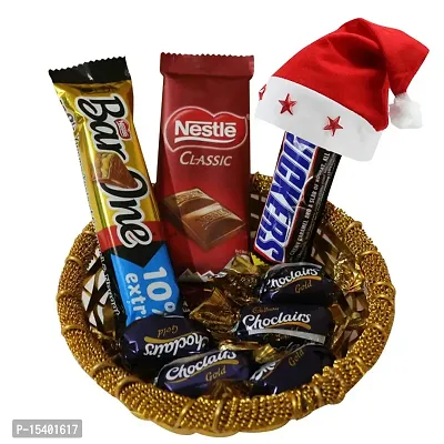SFU E Com Chocolate Basket Hamper | Christmas Chocolate Combo | Christmas Santa Cap | 518