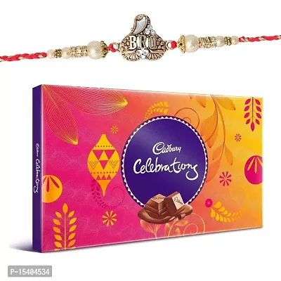 SFU E Com Jewelled Diamond with Chocolates | Rakhi Chocolate Gift for Brother | Premium Rakhi Chocolate Basket Hamper | Roli, Chawal, Chandan, Misri | 032