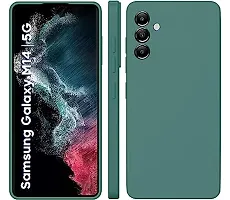 (Samsung Galaxy M14 5G) Shockproof Full Body Liquid Silicone Soft Microfiber Cloth Lining Slim Back Coves Case (Green)-thumb3