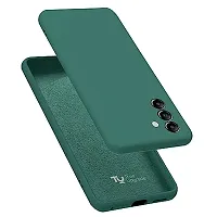 (Samsung Galaxy M14 5G) Shockproof Full Body Liquid Silicone Soft Microfiber Cloth Lining Slim Back Coves Case (Green)-thumb1