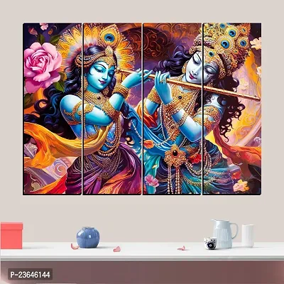 Radha Krishna Painting, Set Of 4 Beautiful Paintings, 24X18 Inches-thumb0