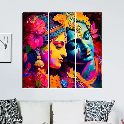 Classic Radha Krishna Colourful Modern Painting, Digital Reprint, 18X18 Inches