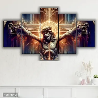 Jesus Christ Poster MDF Painting For Wall Decor Digital Reprint 18 inch x 30 inch Painting (Without Frame, Pack of 5)